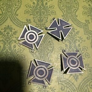 Antique Sterling silver pins Army decor